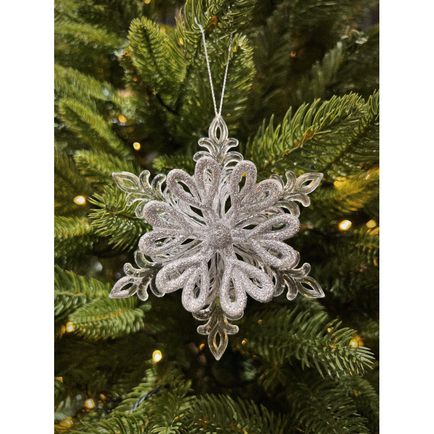 Dây trang trí hoa tuyết màu trắng