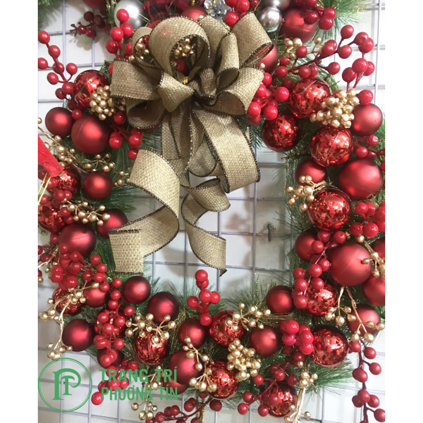 Vòng nguyệt quế nơ vàng, quả châu đỏ