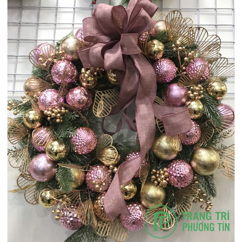 Vòng nguyệt quế hoa nơ tím