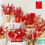 Quạt giấy đỏ may mắn