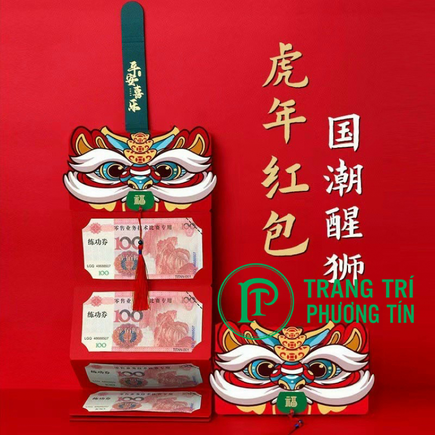 Dây treo tiền lì xì sư tử báo hỷ